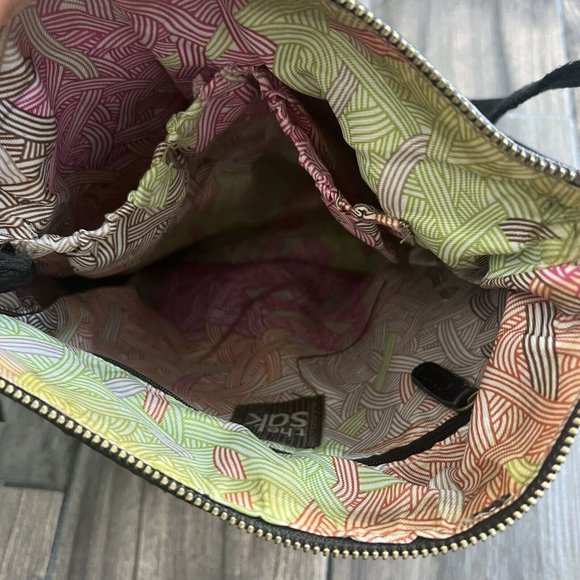 Vintage THE SAK Black  Pebble Leather Crossbody  Shoulder Bag  Purse - Picture 7 of 7